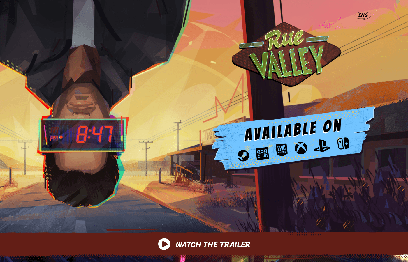 Official Rue Valley landing hero captured via Playwright